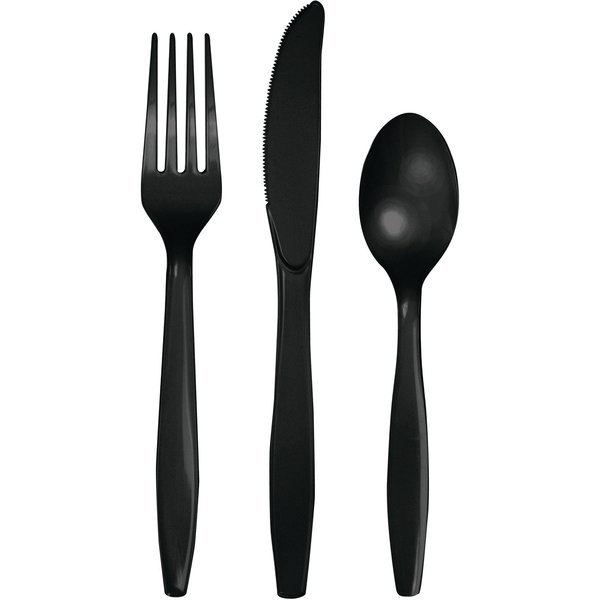 Touch Of Color Assorted Plastic Cutlery, Black, 288PK 010427